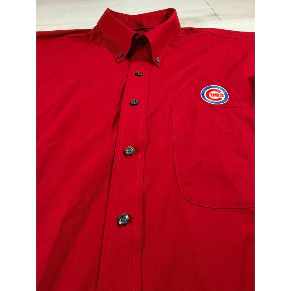 Cutter & Buck Chicago Cubs Cardinal Red Long Sleeve Button Down Shirt Size 3XT - Picture 4 of 14